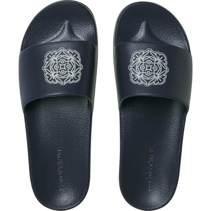 Papuci JACK &JONES Flower Slider 43701, Negru