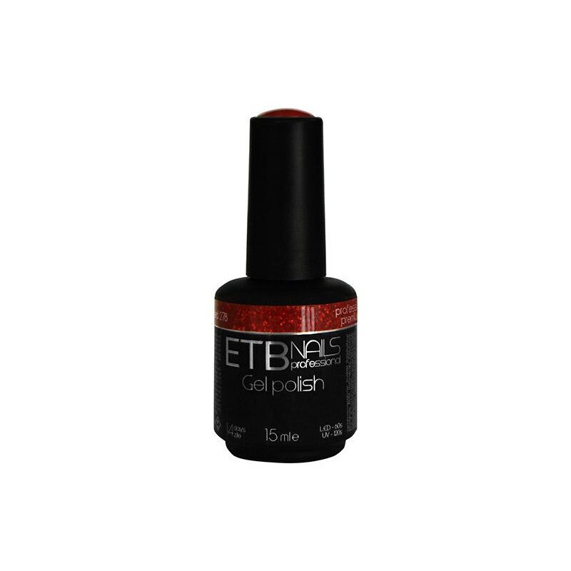 Gel de unghii permanent ETB Nails Gel Polish Glamorous Red 15ml