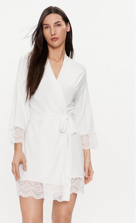 Дамски халат, Selmark, 303687915, Вискоза, Бял, Бял