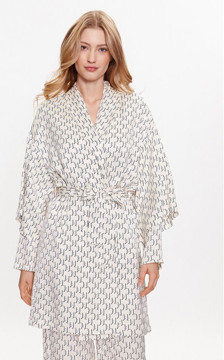 Дамски халат, Karl Lagerfeld, 302912957, Вискоза, Бял, Бял, XL