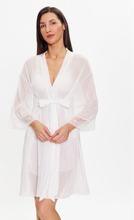 Дамски халат, Selmark, 302604807, Рециклиран полиестер, Бял, Бял
