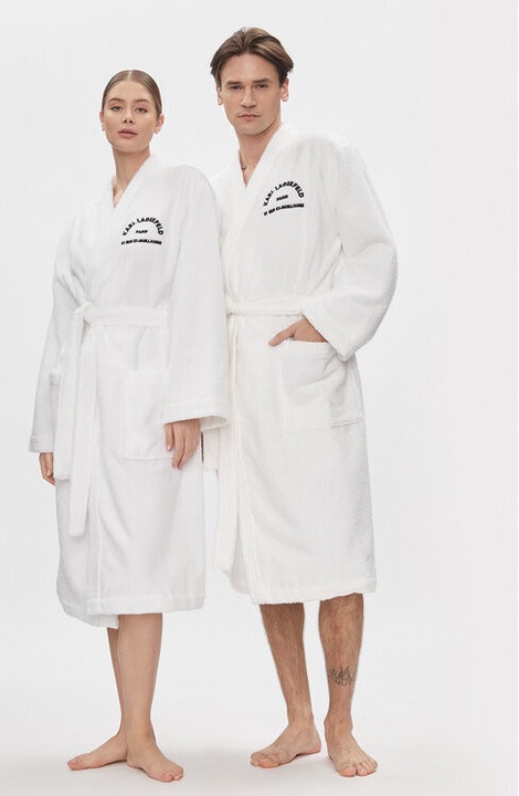Унисекс халат, Karl Lagerfeld, 209142761, Органичен памук, L INTL, Бял