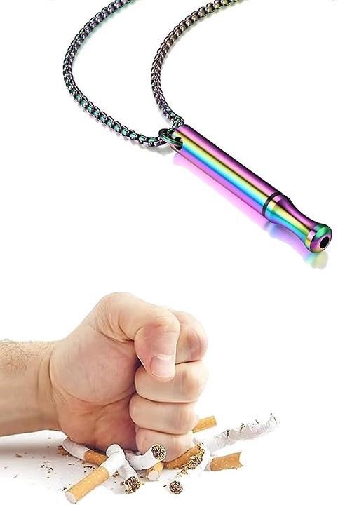 Colier din inox pentru renuntarea la fumat, ajuta la reducerea anxietatii, design elegant, multicolor