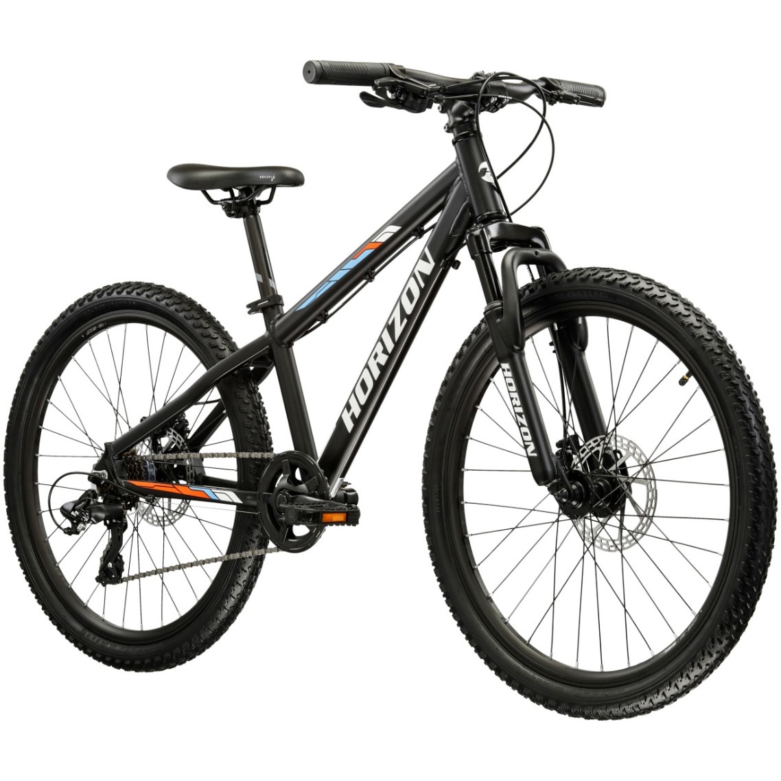 Bicicleta MTB Horizon Sunny Roti 24" marime S(12"), 8 Viteze, Frane Disc Mecanice, Culoare Black-Orange