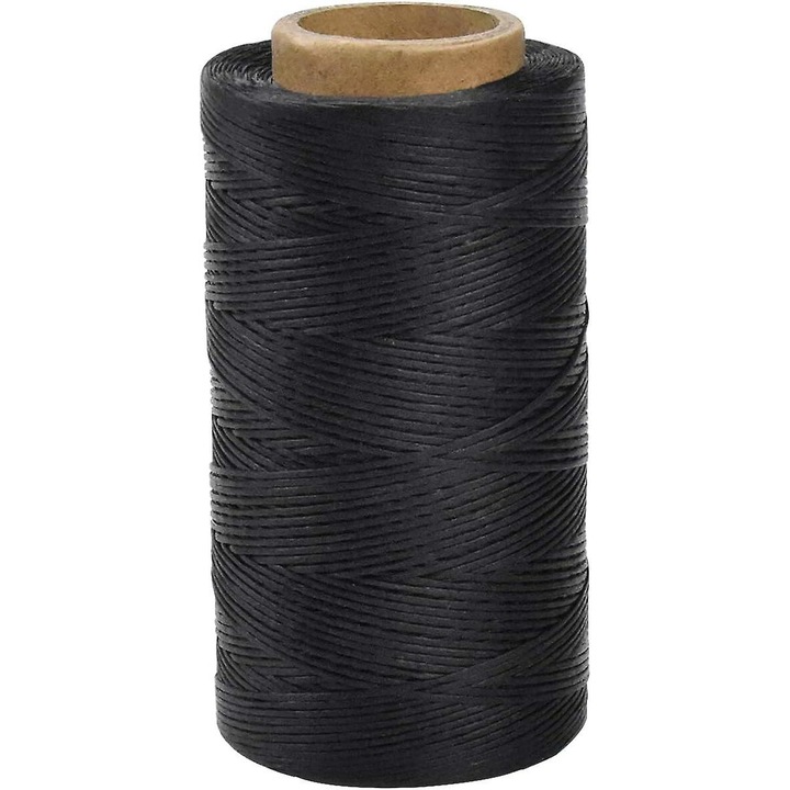 Ata de cusut din piele 150D 1 mm, 260m, neagra, set