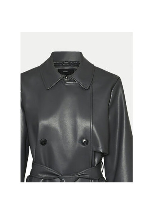 Trench dama, Vero Moda, 304509384, Piele ecologica, Gri, Gri
