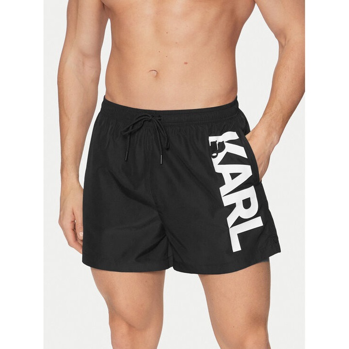 Pantaloni inot barbati, Karl Lagerfeld, 304614507, Poliester, XS INTL, Negru