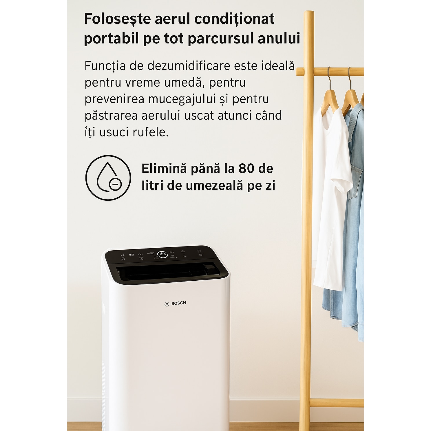 Condizionatore Portatile Bosch Cool 5000 Inverter - 3-in-1 Raffreddamento, Deumidificazione, Ventilazione - Foto 6