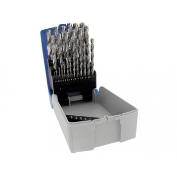 Set burghie DIN 338 rectificate, HSS cu dim. de 1-13 mm x 0,5 mm /25 pcs,Tivoly Set burghie DIN 338 rectificate, HSS cu dim. de 1-13 mm x 0,5 mm /25 pcs,Tivoly