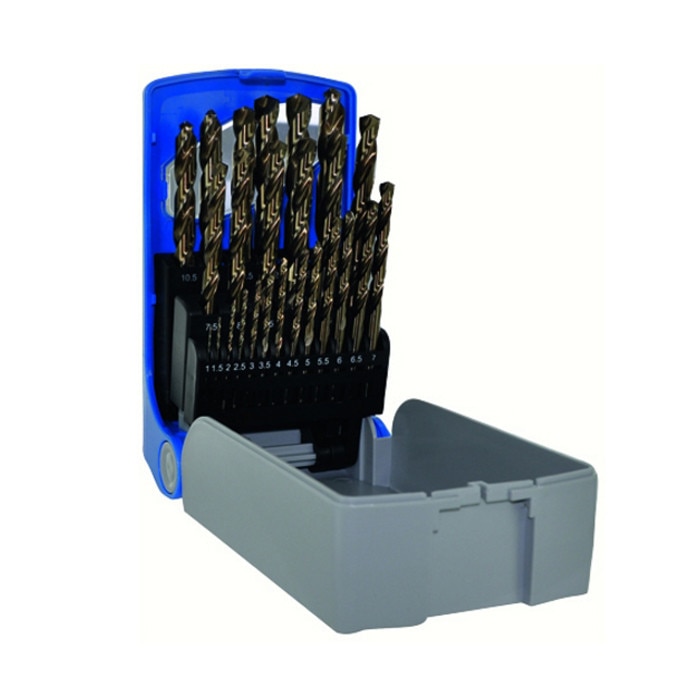 Set burghie DIN 338,rectificate, HSS- Co 5% 1-13 mm x 0,5 mm / 25 piese,Tivoly