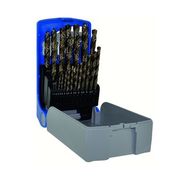 Set burghie DIN 338,rectificate, HSS- Co 5% 1-13 mm x 0,5 mm / 25 piese,Tivoly Set burghie DIN 338,rectificate, HSS- Co 5% 1-13 mm x 0,5 mm / 25 piese,Tivoly