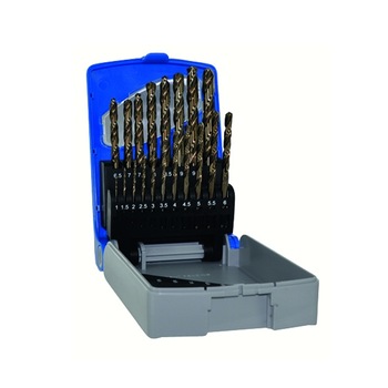 Set burghie DIN 338 marca Tivoly, rectificate, HSS-Co 5% cu dim. de 1-10 mm x 0,5 mm/19 pcs. Set burghie DIN 338 marca Tivoly, rectificate, HSS-Co 5% cu dim. de 1-10 mm x 0,5 mm/19 pcs.