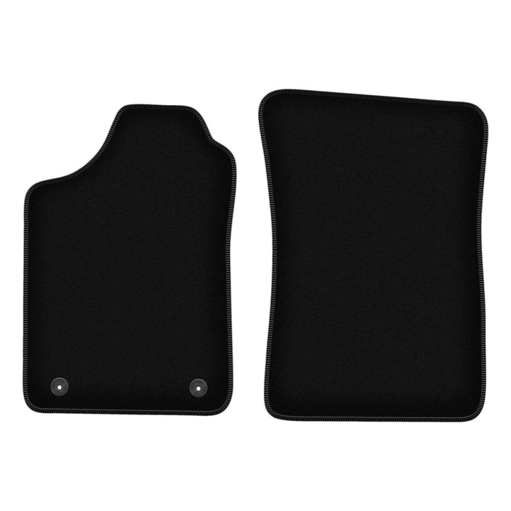 Set BASIC frontale covorase auto, 2 bucati, presuri auto, pentru:: Renault 19 (1988-1996) cabriom, hatchback, sedan, chamade negru