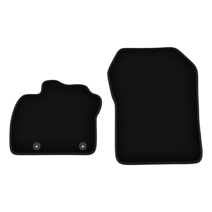 Set BASIC frontale covorase auto, 2 bucati, presuri auto, pentru:: Renault Zoe (2013-) hatchback negru