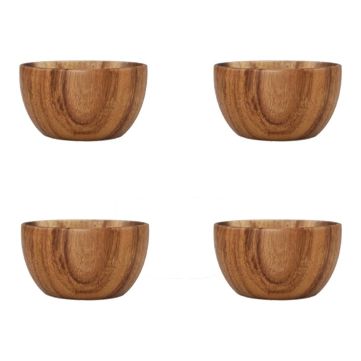 Bol plat din lemn, multicolor, 27x22x10cm