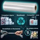 Set 3 Role Pungi de Vidat, Latkon®, 28x600 cm, Role Pungi de Vidat Gofrate, Reutilizabile, Lavabile, Fara BPA, Folie Profesionala, Plastic Multistrat, Compatibile Aparate de Vidat 30 cm, Pentru Depozitare Alimente, Congelare si Sous Vide, Transparent
