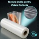 Set 3 Role Pungi de Vidat, Latkon®, 28x600 cm, Role Pungi de Vidat Gofrate, Reutilizabile, Lavabile, Fara BPA, Folie Profesionala, Plastic Multistrat, Compatibile Aparate de Vidat 30 cm, Pentru Depozitare Alimente, Congelare si Sous Vide, Transparent