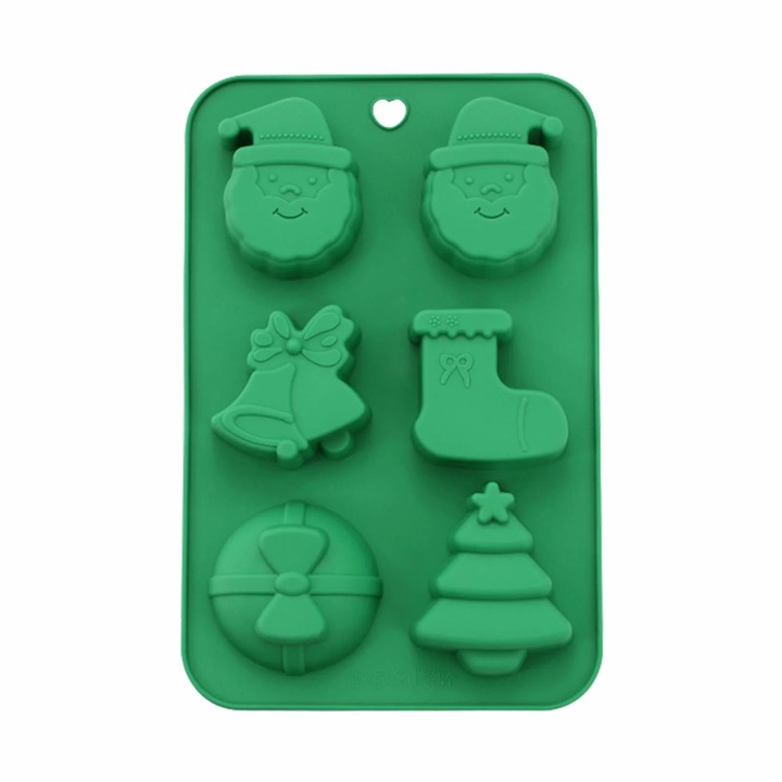 Set forme silicon Craciun brad Mos Craciun om de zapada multicolor 30x22x6cm