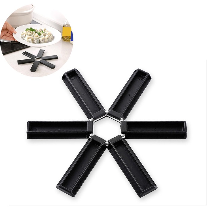 Trivete pliabile Enforose, design gol, rezistente la temperaturi ridicate, antiderapante, set pentru protectia mesei