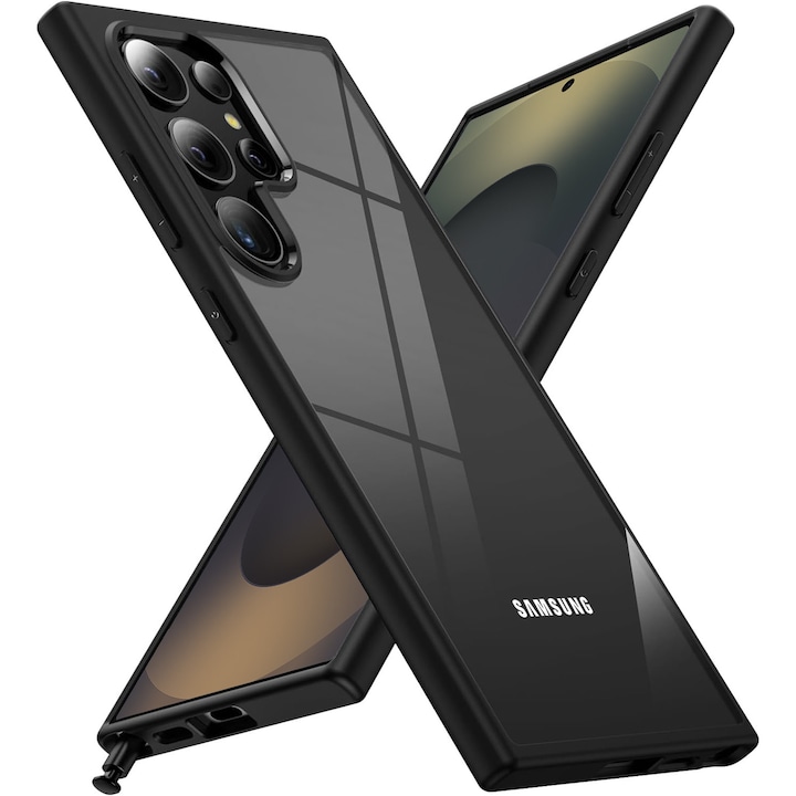 Husa pentru Samsung Galaxy S25 ULTRA, carcasa spate Hybrid ultra slim, Antisoc, hardcase, Negru