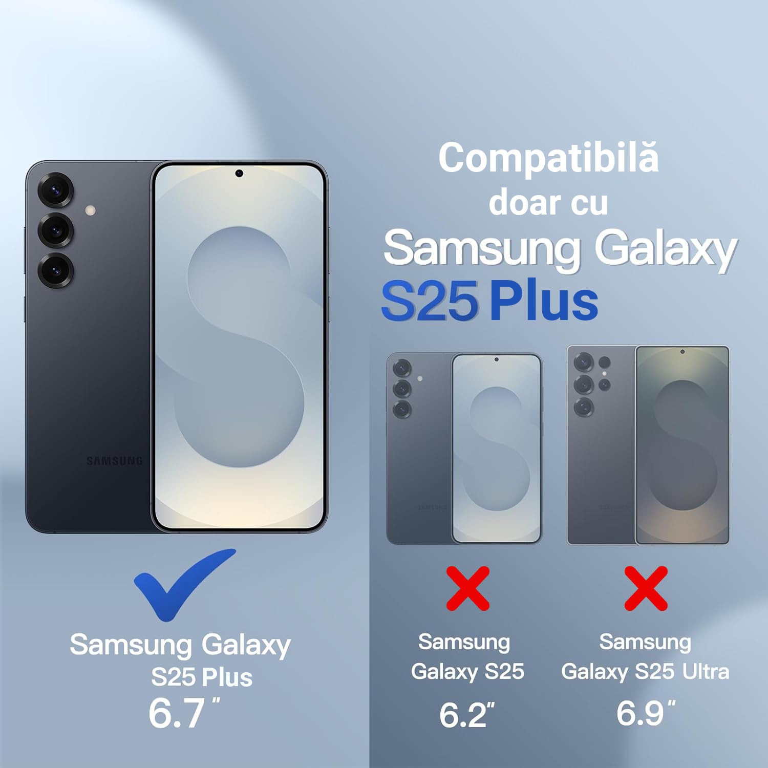 Husa pentru Samsung Galaxy S25 PLUS, carcasa spate Hybrid ultra slim, Antisoc, hardcase, Negru