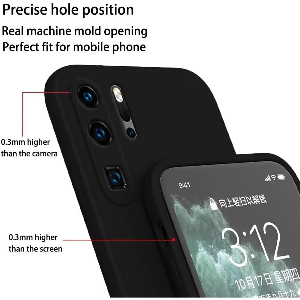 Husa compatibila cu Huawei P40 Pro, Tehnologie MagSafe, protectie camera, All Black
