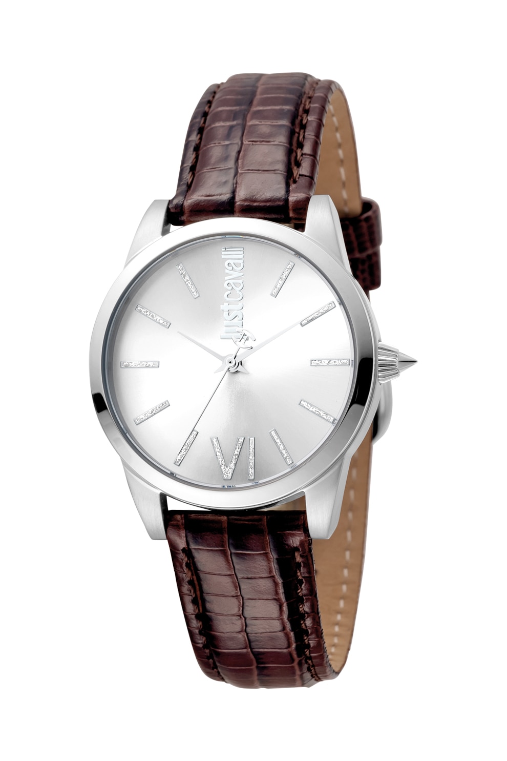 JUST CAVALLI, Ceas cu o curea de piele, Maro caramel