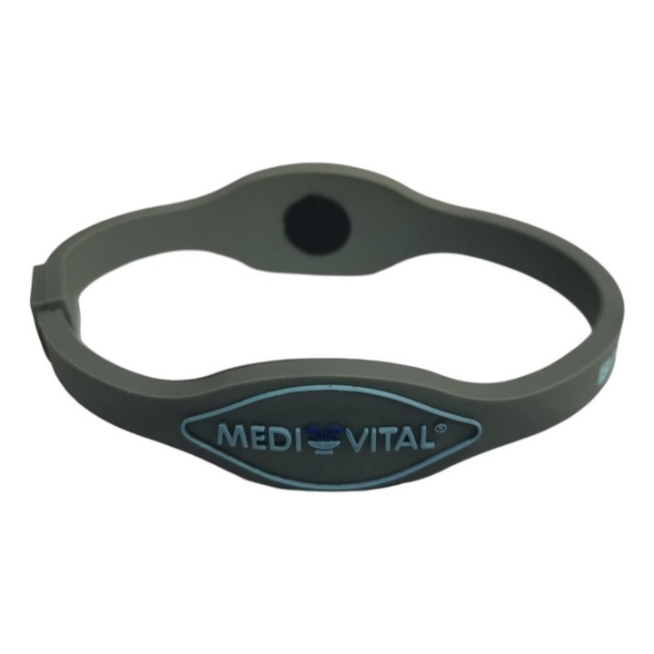 Bratara Magnetica Terapeutica tip Ceas, Medi-Vital, Bio-Balance, Silicon, Gri
