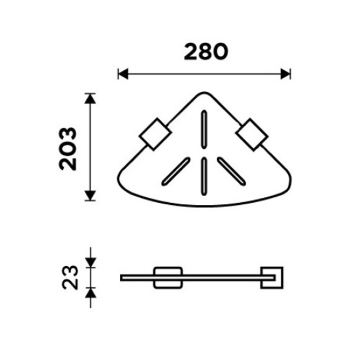 Sarok fürdőszobai tartó, NIMCO IXI, matt fehér plexi