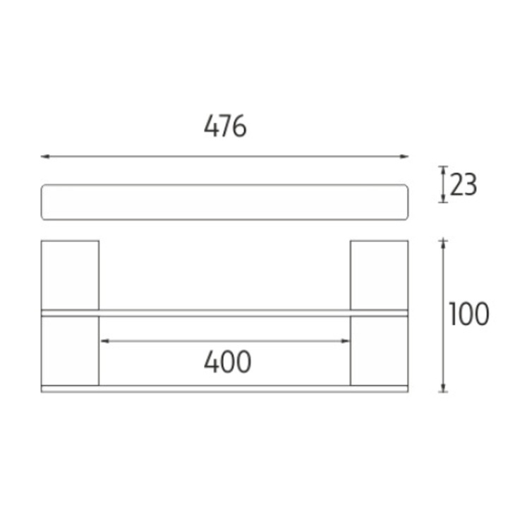Dupla törölközőtartó, 48 cm, króm, szett, NIMCO