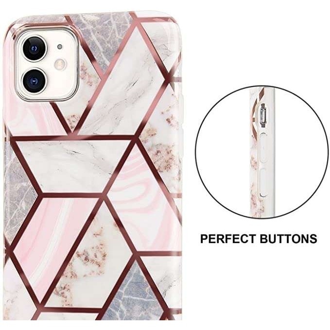 Husa protectie pentru Samsung S20 Ultra Soft IMD TPU Marble Geometric Alb