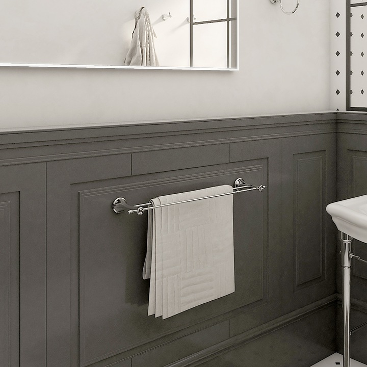 Dupla törölközőtartó, 64 cm, LADA sorozat, króm