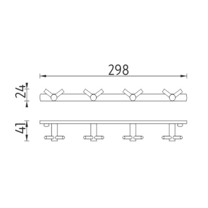 Държач за баня с две куки, NIMCO