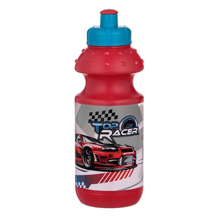 Червена бутилка за вода Flip Top Car 500 мл