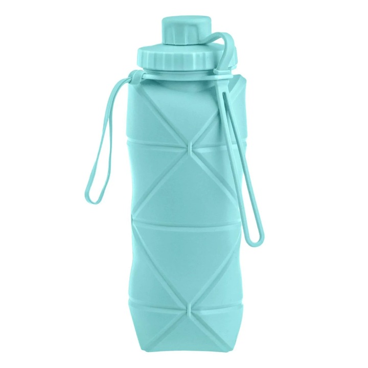 Bleu összecsukható vizes palack fogantyúval, 600 ml