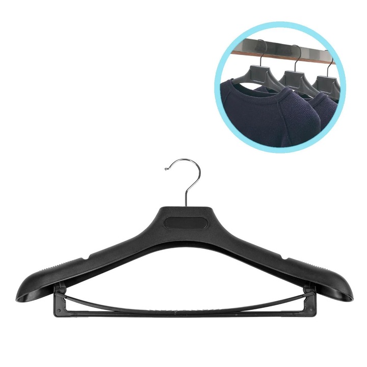 Закачалка, костюми, черен, 44x25см