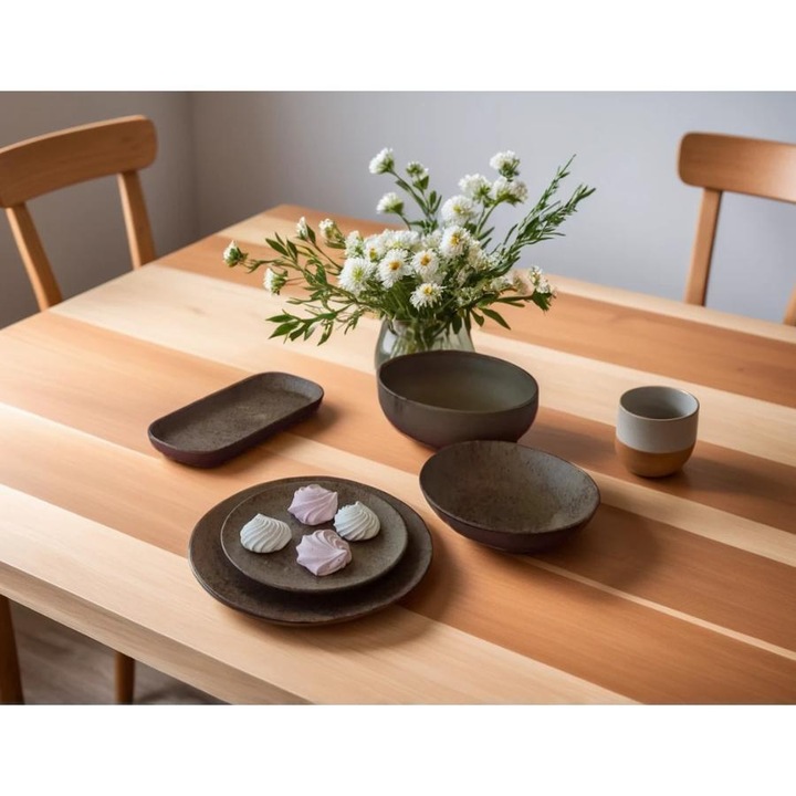 Set masa ceramica VILLARTE CALLISTO 20 piese, 6 farfurii adanci, 6 farfurii intinse, 6 farfurii desert, bol salata, platou oval mare