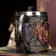 Cana din otel inoxidabil cu design dragon, Cupa cu pereti dubli Design Gotic Dragon Eye Cadou creativ Stee inoxidabil de inalta calitate, Cupa Pterozaur, ceasca de cafea Dragon, 15x10.5cm, set cadou, multicolor