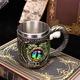 Cana din otel inoxidabil cu design dragon, Cupa cu pereti dubli Design Gotic Dragon Eye Cadou creativ Stee inoxidabil de inalta calitate, Cupa Pterozaur, ceasca de cafea Dragon, 15x10.5cm, set cadou, multicolor