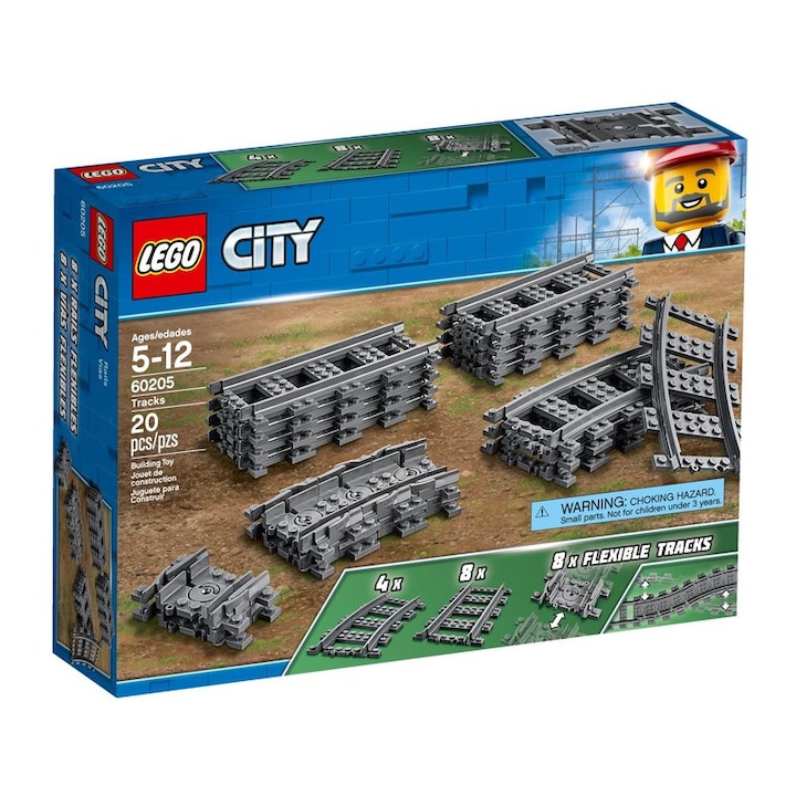 LEGO City - Sínek, 20 elem, 5+, Járművek