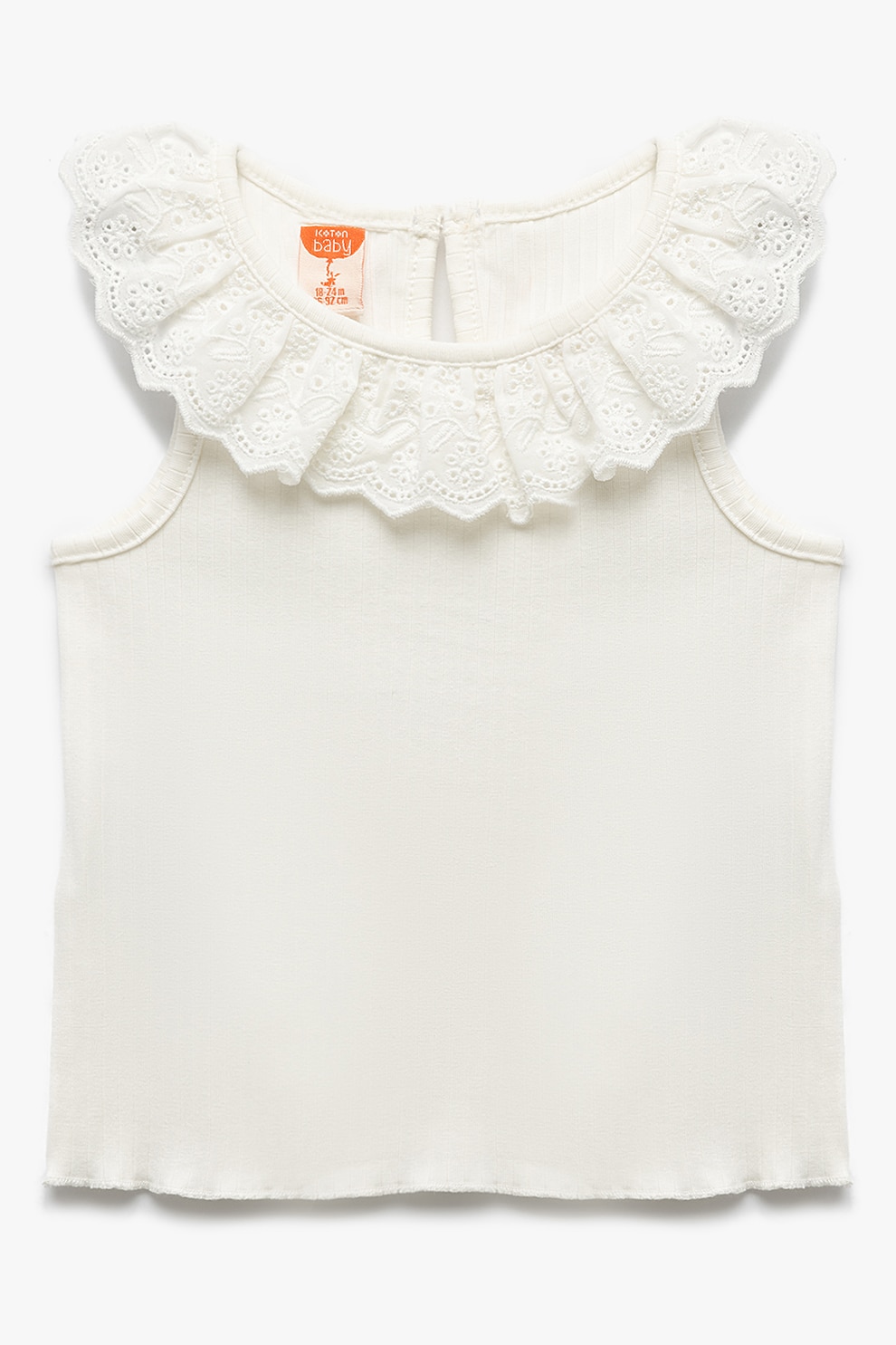 KOTON, Top cu guler valurit, Alb murdar, 80-86 CM