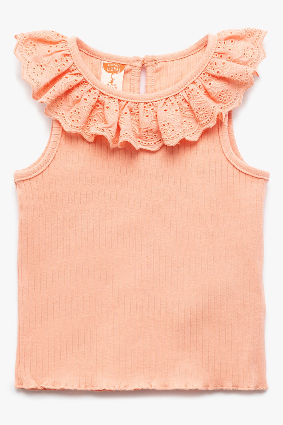 KOTON, Top cu guler valurit, Roz somon, 98-104 CM