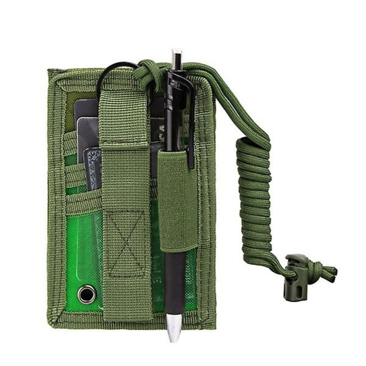 Organizator carduri tactice cu snur, 3 sloturi, 8.5x12cm, verde