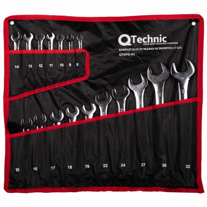 Set 17 chei, QTechnic, otel, 8-32 mm, argintiu