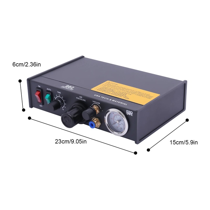 Masina de dozat lipici, control precis al picaturilor, functionare semiautomata, negru