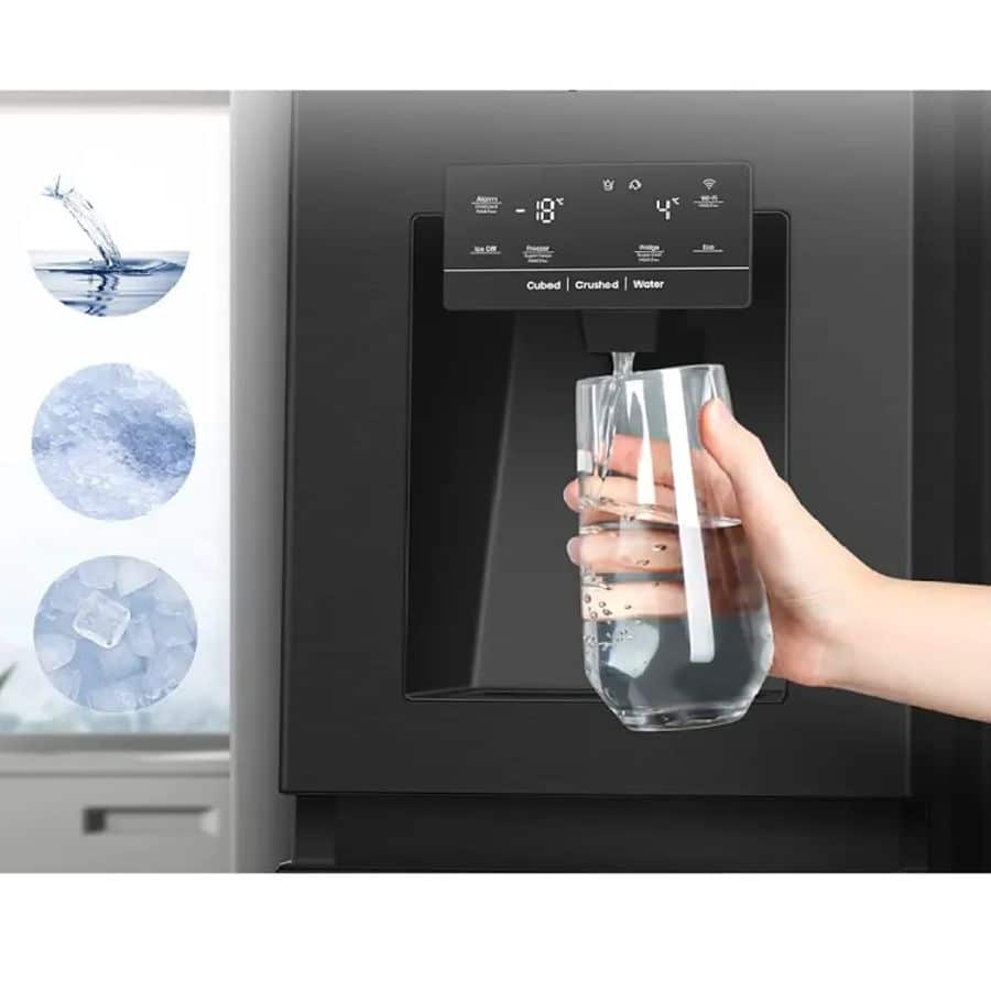 Frigider side by side cu dispenser apa/cuburi gheata