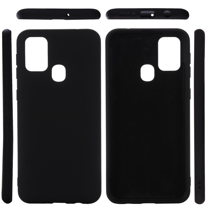 Husa protectie compatibila cu Samsung Galaxy A21S Liquid Silicone Case Negru