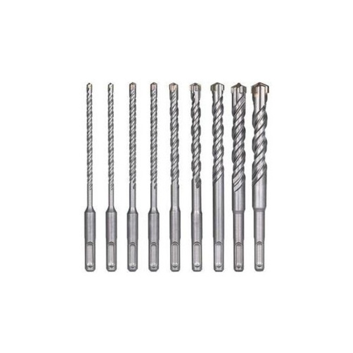 Set 9 Piese Burghie din Otel Cromat, Enforose, U-Groove, pentru Piatra, Beton, Ziduri de Caramida