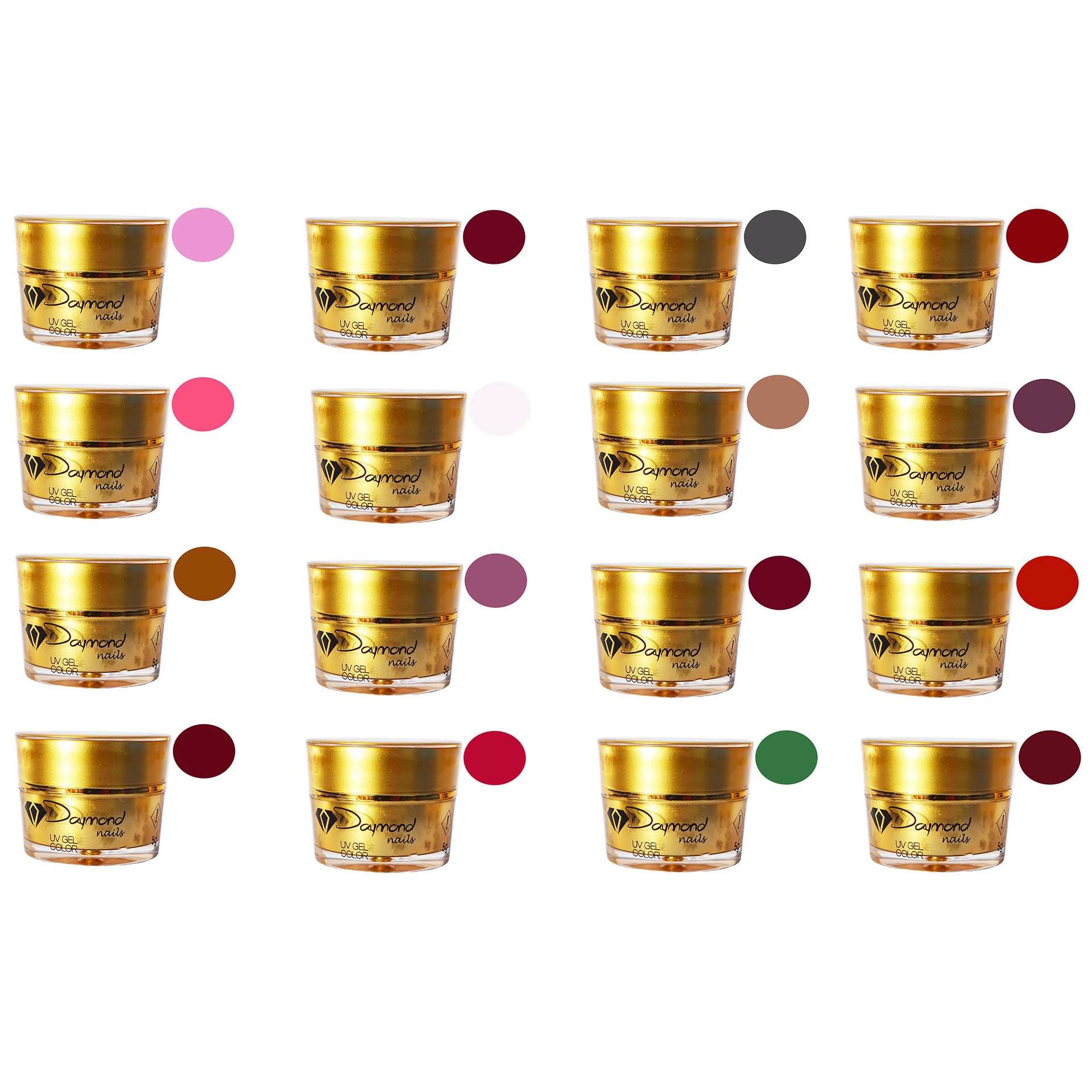 Kit Gel Color Daymond Nails 16