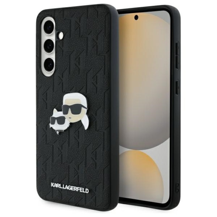Husă de protecție Samsung Galaxy S24 FE, Karl, piele ecologică, monogramă, culoare negru